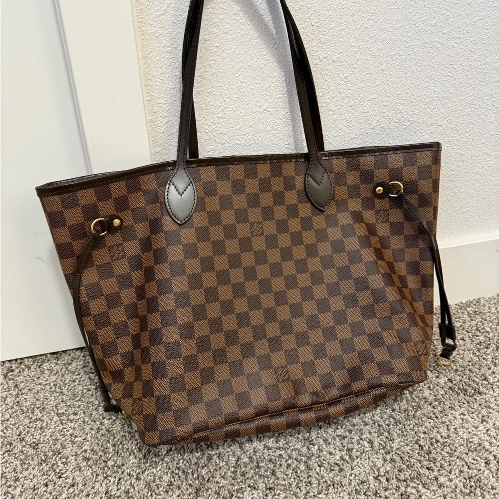 Neverfull GM Damier Ebene Tote Shoulder Bag Brown - Picture 16 of 16